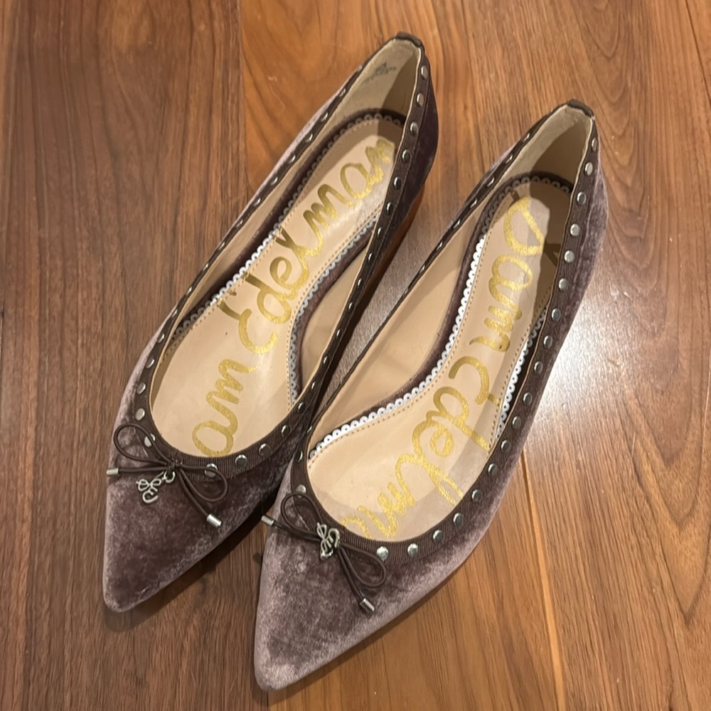 Sam Edelman velvet studded flats. Like New! Sz 10.5